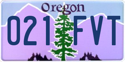 OR license plate 021FVT