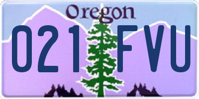 OR license plate 021FVU