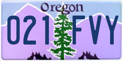 OR license plate 021FVY