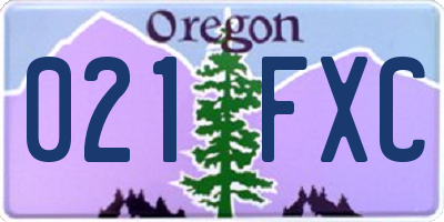 OR license plate 021FXC