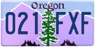 OR license plate 021FXF