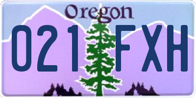 OR license plate 021FXH