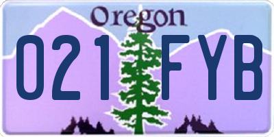 OR license plate 021FYB