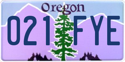 OR license plate 021FYE