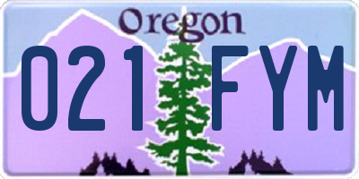 OR license plate 021FYM