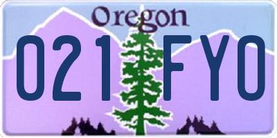 OR license plate 021FYO