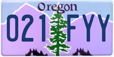 OR license plate 021FYY