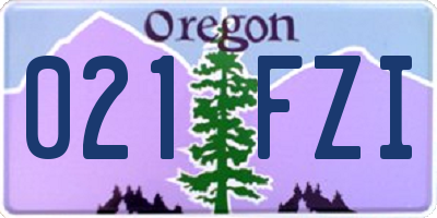 OR license plate 021FZI