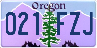 OR license plate 021FZJ