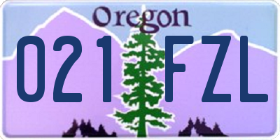 OR license plate 021FZL