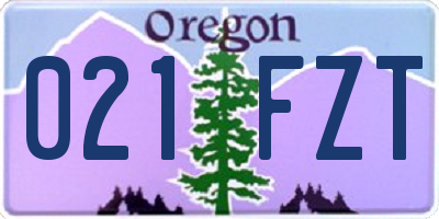 OR license plate 021FZT