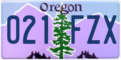 OR license plate 021FZX
