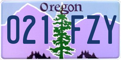 OR license plate 021FZY