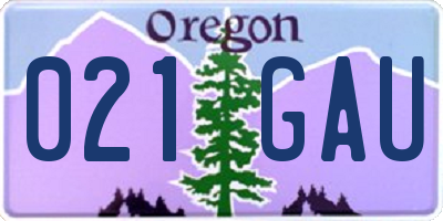OR license plate 021GAU