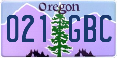 OR license plate 021GBC