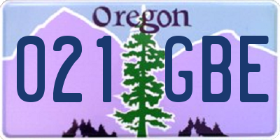 OR license plate 021GBE