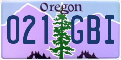 OR license plate 021GBI