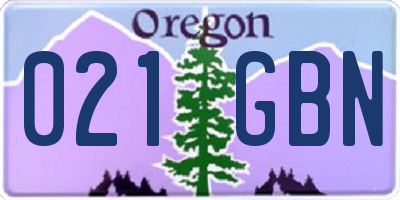 OR license plate 021GBN