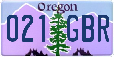 OR license plate 021GBR