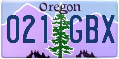 OR license plate 021GBX