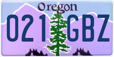OR license plate 021GBZ