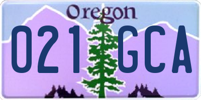 OR license plate 021GCA