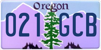 OR license plate 021GCB