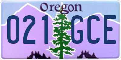 OR license plate 021GCE