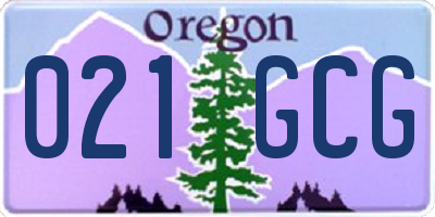 OR license plate 021GCG