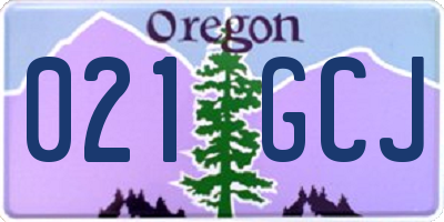 OR license plate 021GCJ