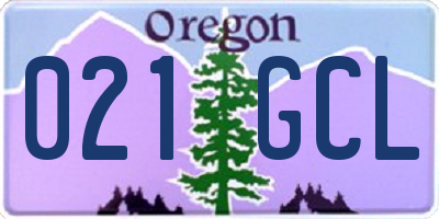 OR license plate 021GCL