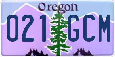 OR license plate 021GCM