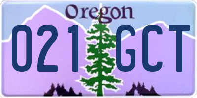 OR license plate 021GCT