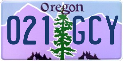 OR license plate 021GCY