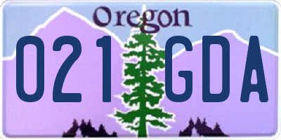 OR license plate 021GDA