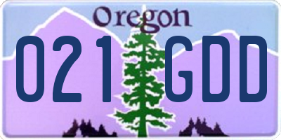 OR license plate 021GDD