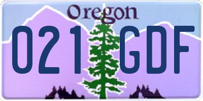 OR license plate 021GDF