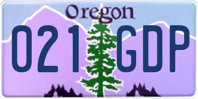 OR license plate 021GDP