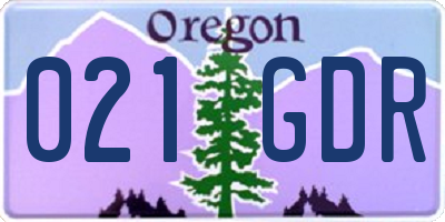 OR license plate 021GDR