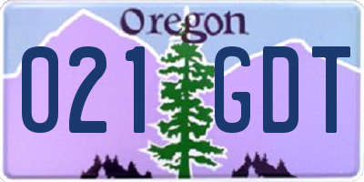 OR license plate 021GDT