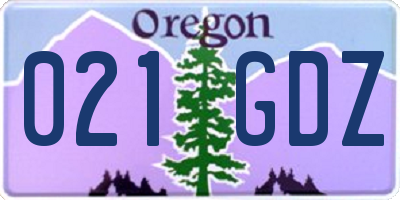 OR license plate 021GDZ