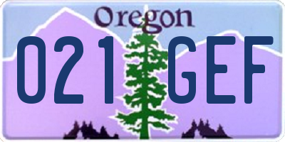OR license plate 021GEF