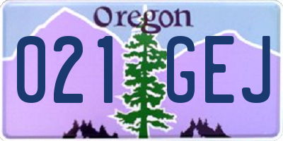 OR license plate 021GEJ