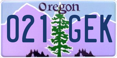 OR license plate 021GEK