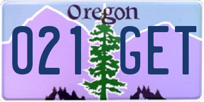 OR license plate 021GET