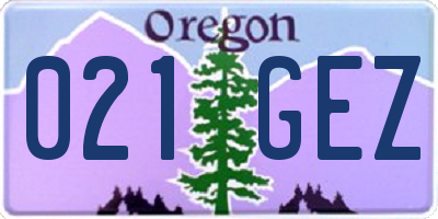 OR license plate 021GEZ