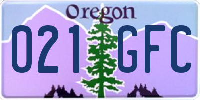 OR license plate 021GFC
