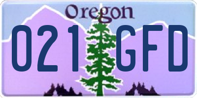 OR license plate 021GFD