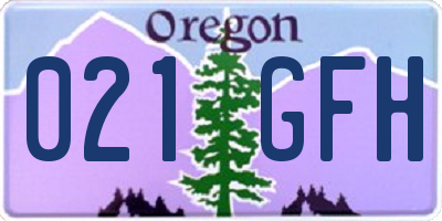 OR license plate 021GFH