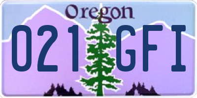 OR license plate 021GFI